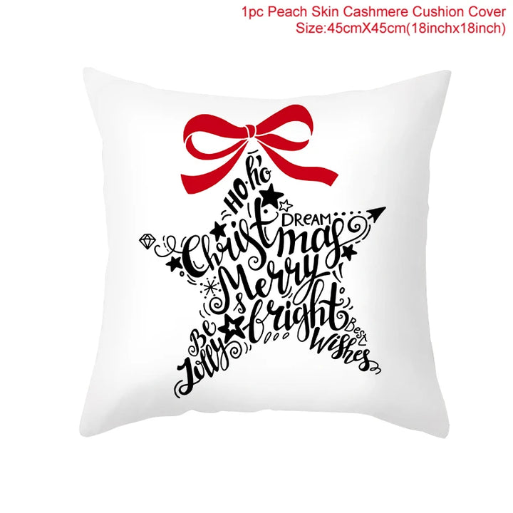 Merry Christmas print in star style Pillow Cover