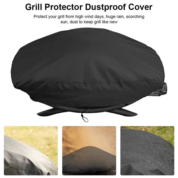 BBQ Cover Outdoor Dustproof Waterproof For Weber | Heavy Duty Grill Covers Rain Protective Outdoor Barbecue Cover For Round BBQ Grill