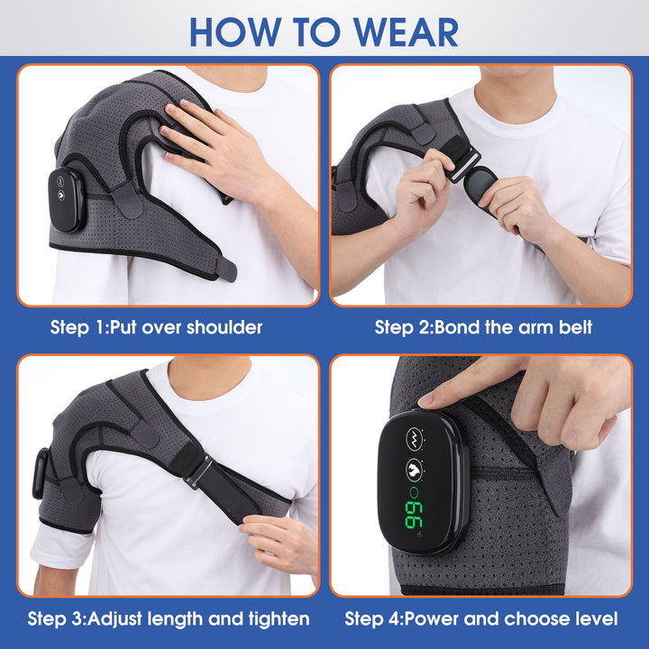 Heating Massage Shoulder Brace Support Arthritis Injury