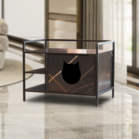 Hidden cat litter box furniture