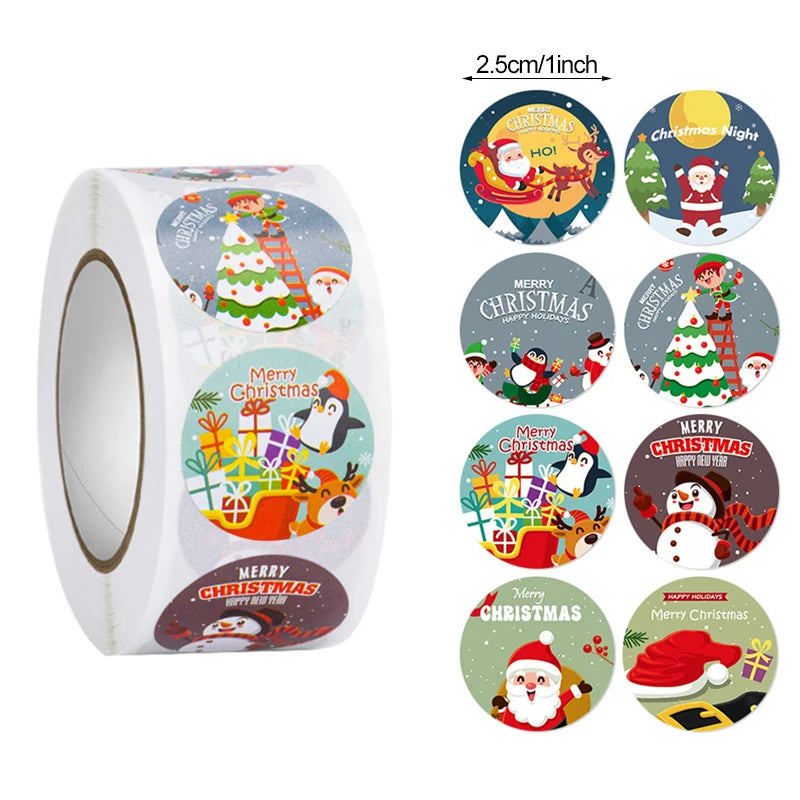 Holiday-themed stickers for gift boxes