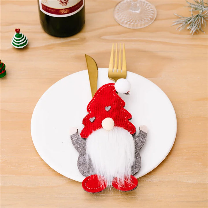 Holiday cutlery bags in Santa design