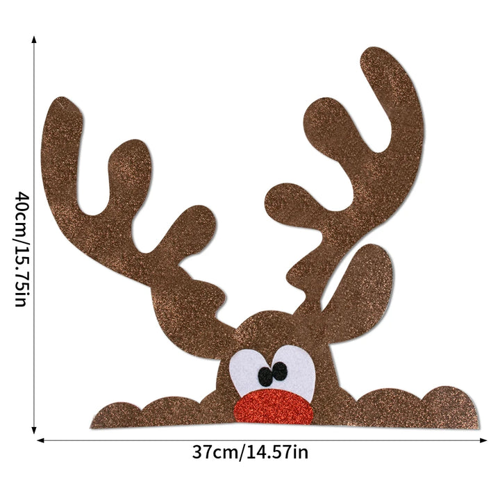 Holiday decor with elk and snowman stickers