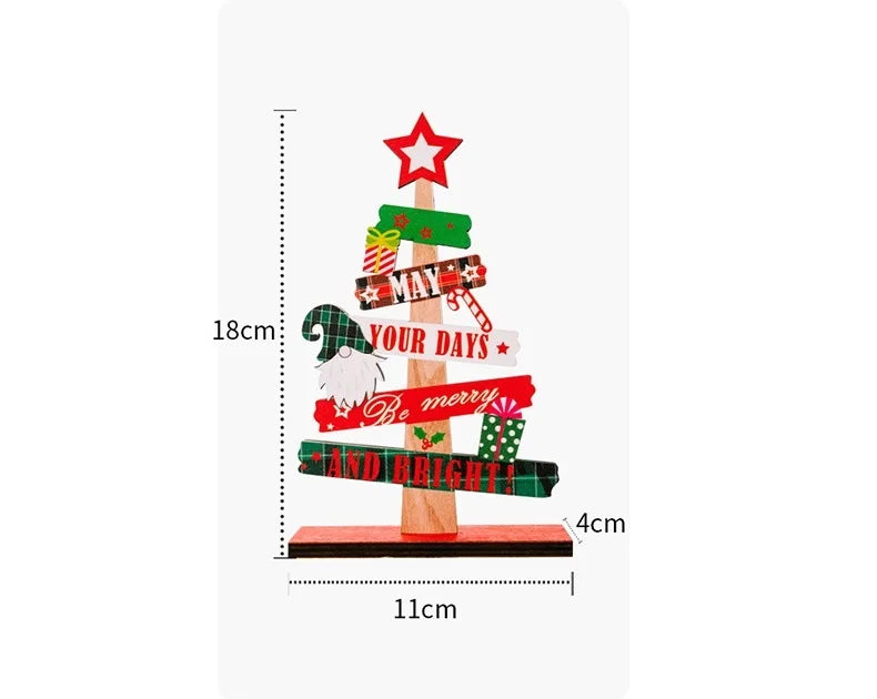 Holiday desktop tree and Santa signs set