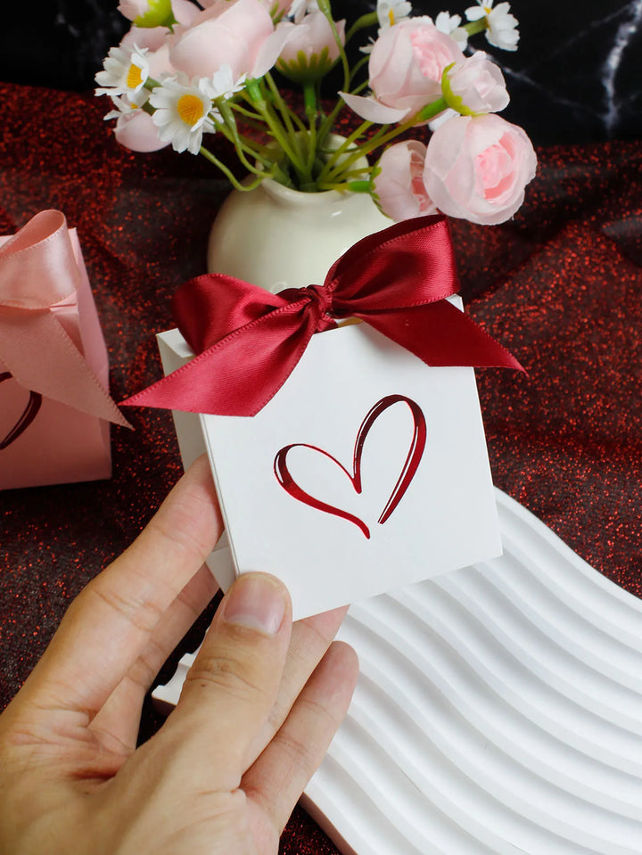 Holiday gift box with hot stamping hearts