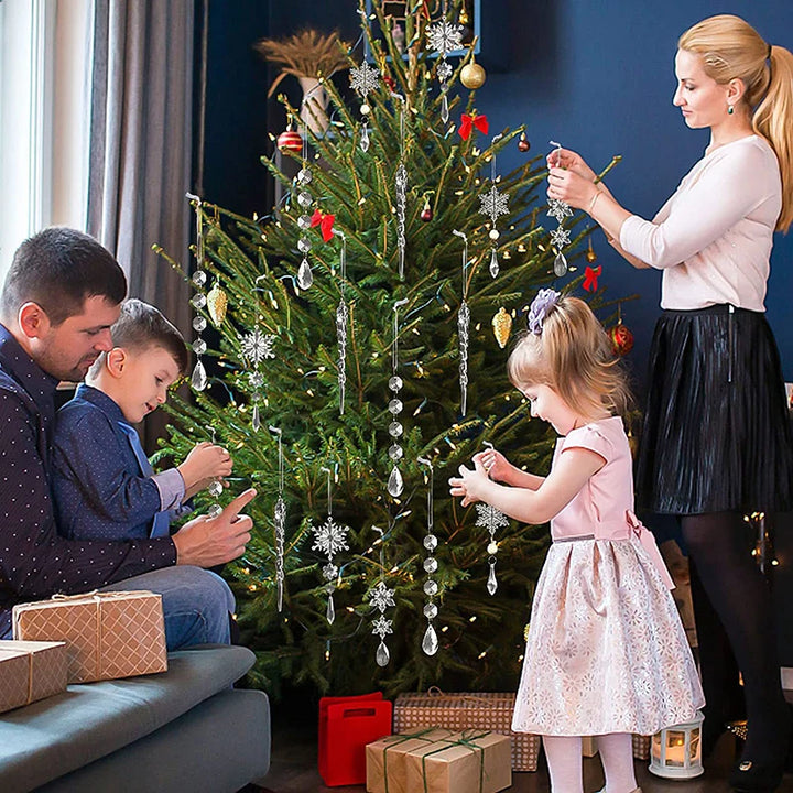 Holiday tree with snowflake ornaments