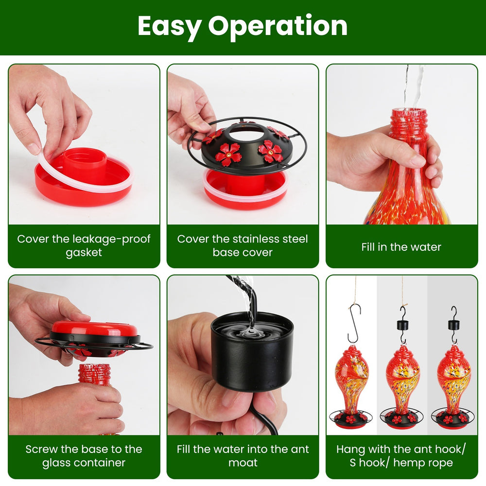 Hummingbird feeder with 5 flower feeding ports