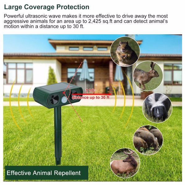IPX4 waterproof animal repellent solar