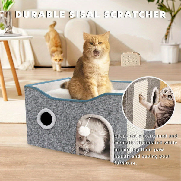 Indoor cat home with wide design
