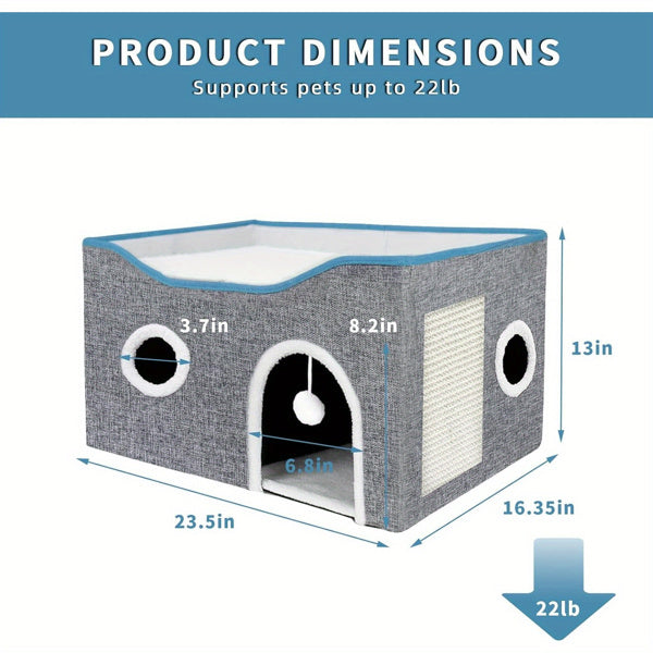 Indoor cat shelter with wide space