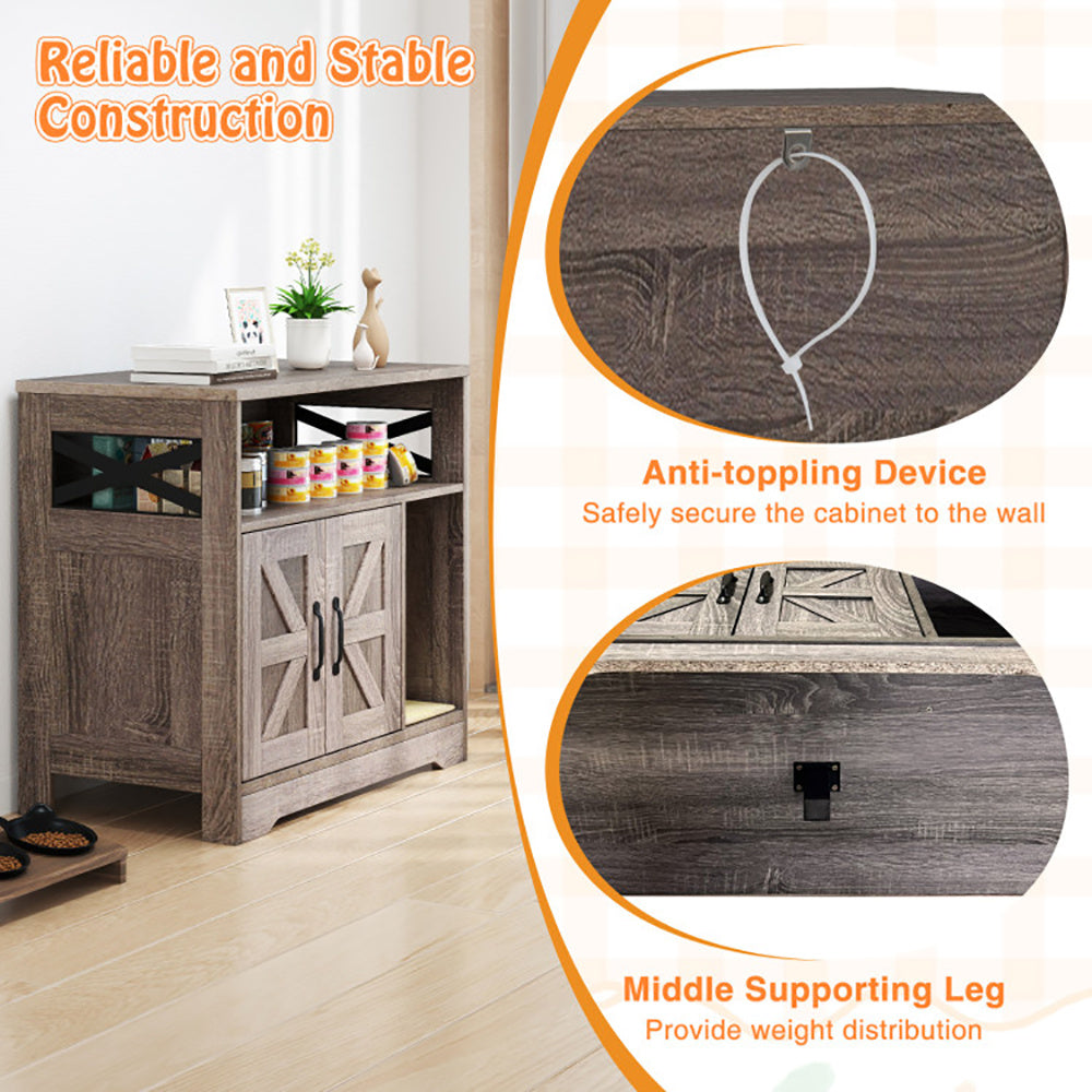 Indoor cat washroom hidden in cabinet