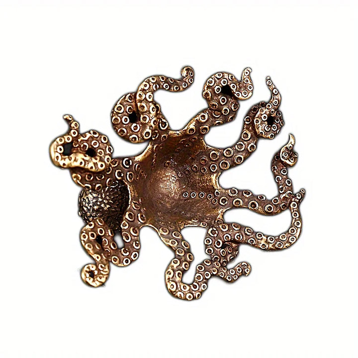 Indoor desktop brass octopus ornament