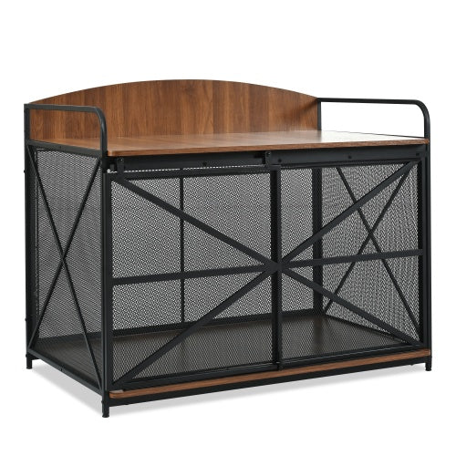 Indoor dog kennel with rustic design