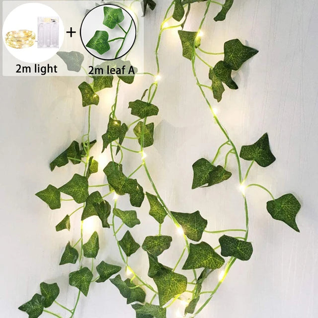 Indoor maple leaf string lights