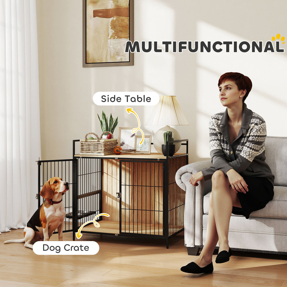 Indoor pet kennel side table