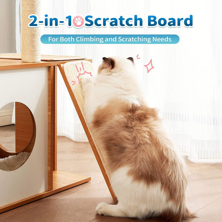 Indoor wooden cat activity center