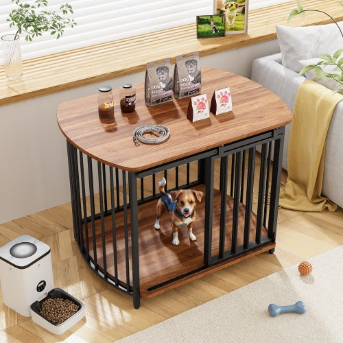 Indoor wooden dog kennel for medium dogs
