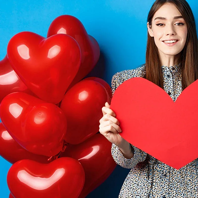 Inflatable red heart balloons for events