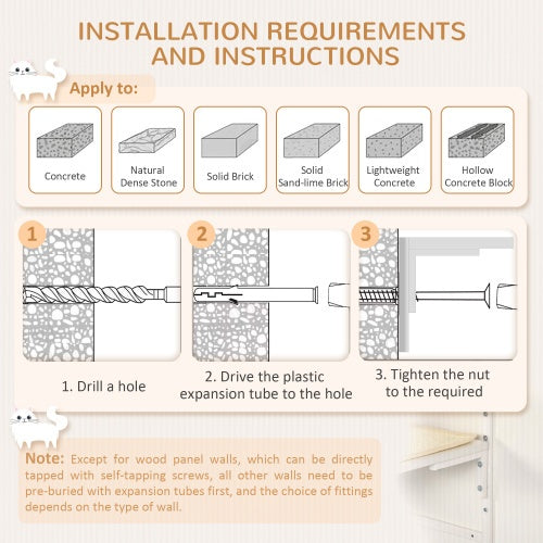 Installation Instructions for Cat Wall Shelves