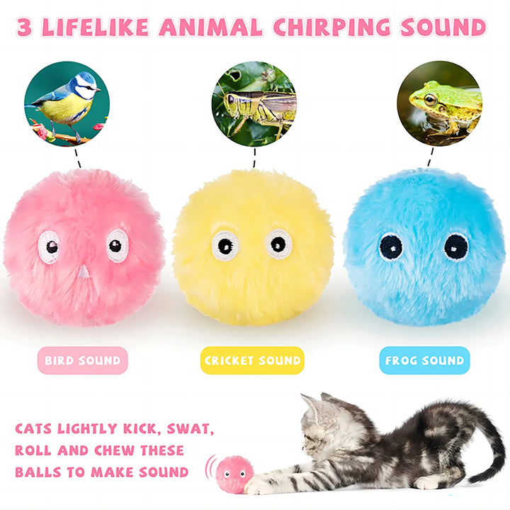 Interactive Cat Toy, Smart Catnip Squeaky Ball
