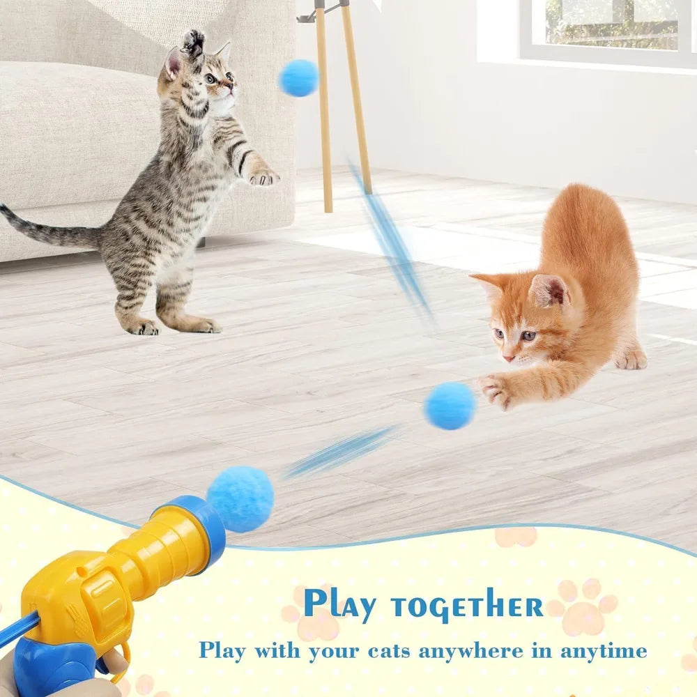 Interactive Cat Toy with Pompoms