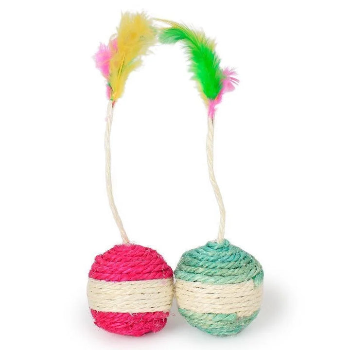 Interactive Kitten Toy with Sisal and Feather