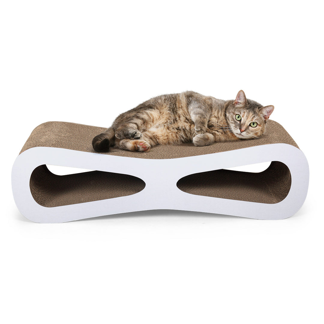 Interactive cardboard cat scratcher for pets"