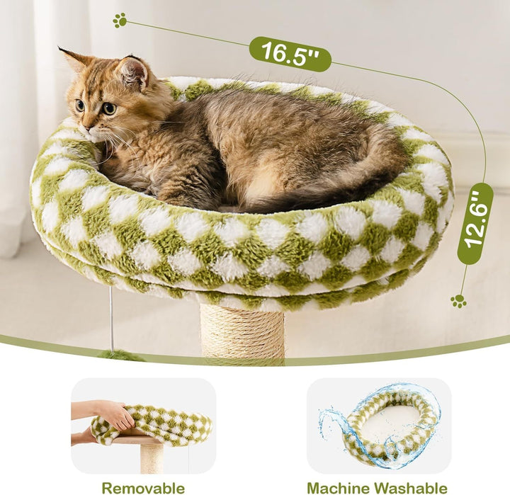 Interactive cat tower with toys