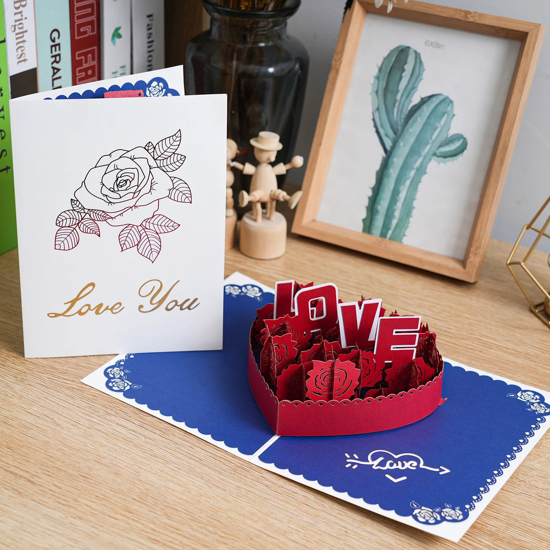 Intricate design pop-up Valentine’s card