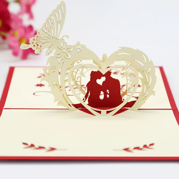 Intricately designed wedding pop-up card