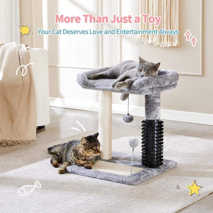KLD The Shop cat tower with self-grooming brush for kittens