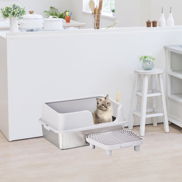 KLD The Shop modern grey litter box with spatula included