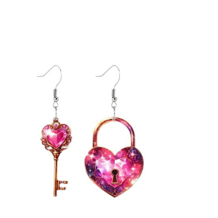 Key Lock Heart Earrings