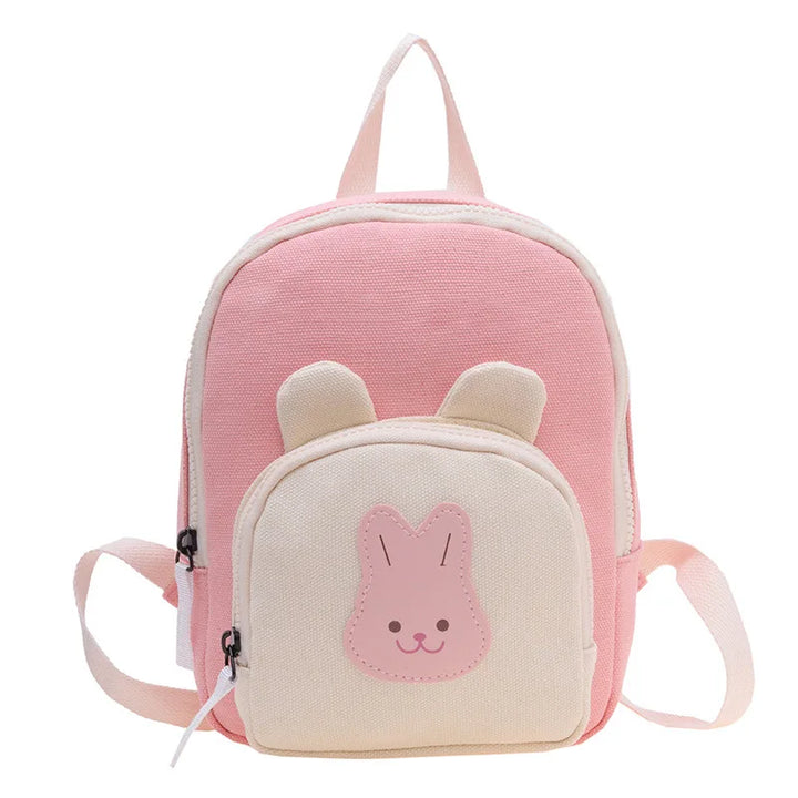 Kids canvas backpack with cartoon bear design