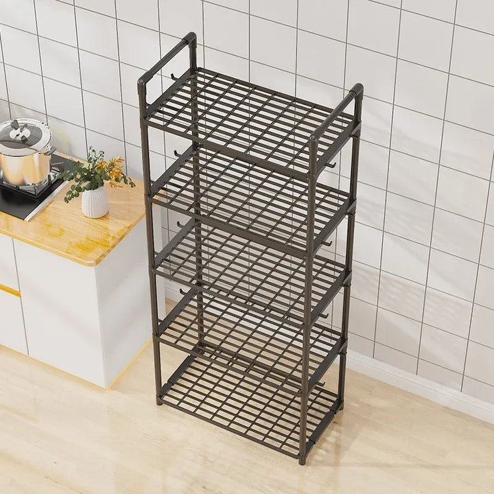 Kitchen Floor-to-Floor Multi-Layer Shelving Unit