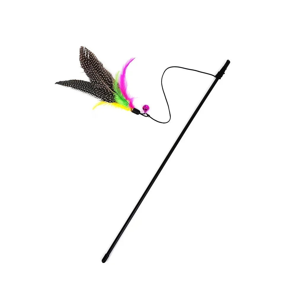 Kitten Cat Teaser Toy Rod with Feather