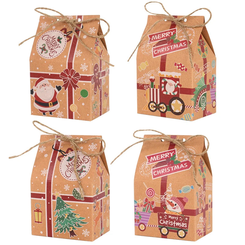 Kraft paper house candy boxes with rope