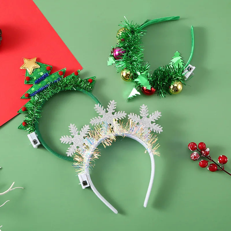 LED Christmas headband with snowflake design