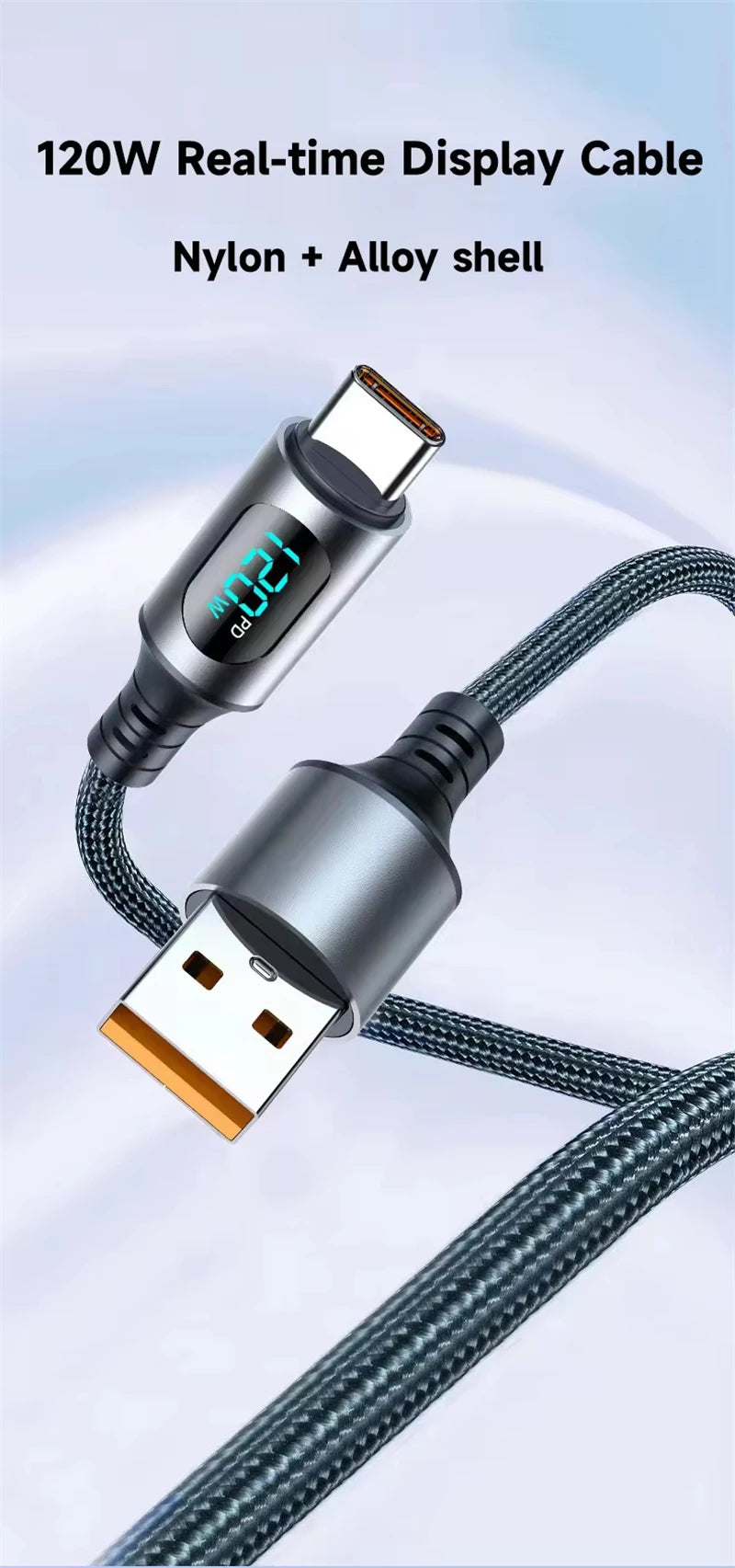 LED Display USB Charging Cable – 100W PD

