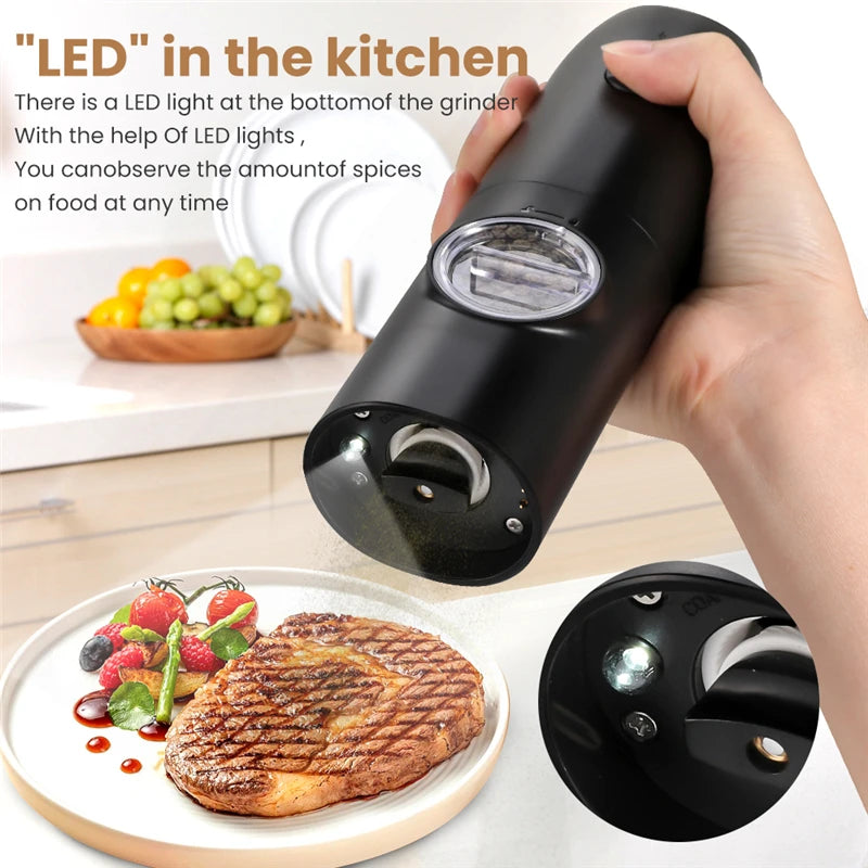 LED Light Pepper Mill Grinder