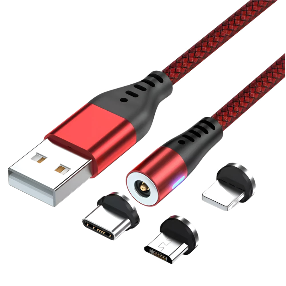 LED Magnetic USB Charging Cable – 540° Rotating

