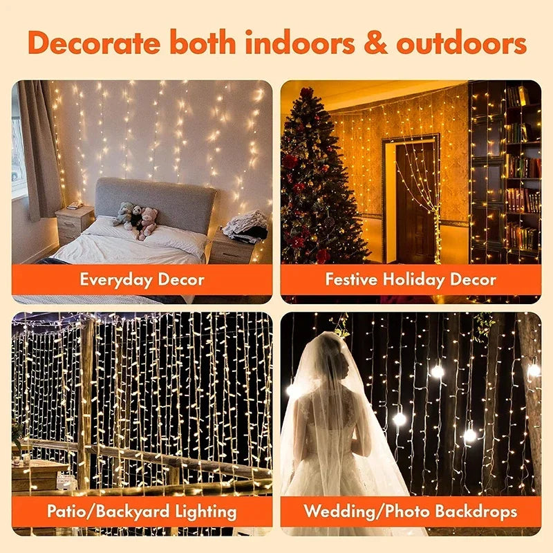 LED curtain lights for festive celebrations