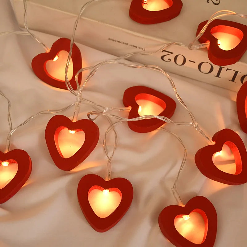 LED heart string lights