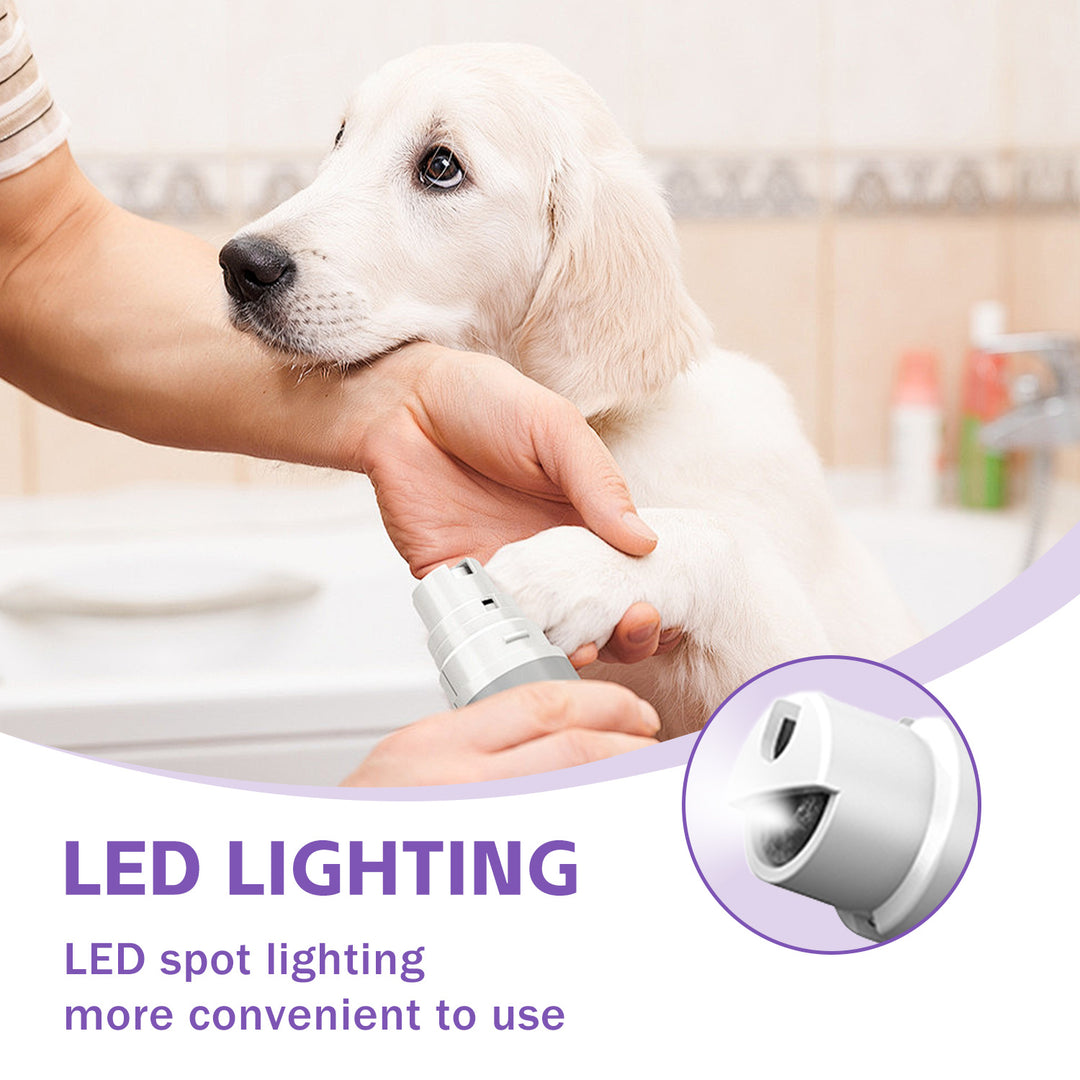 LED light pet nail trimmer with safety guard and sensor