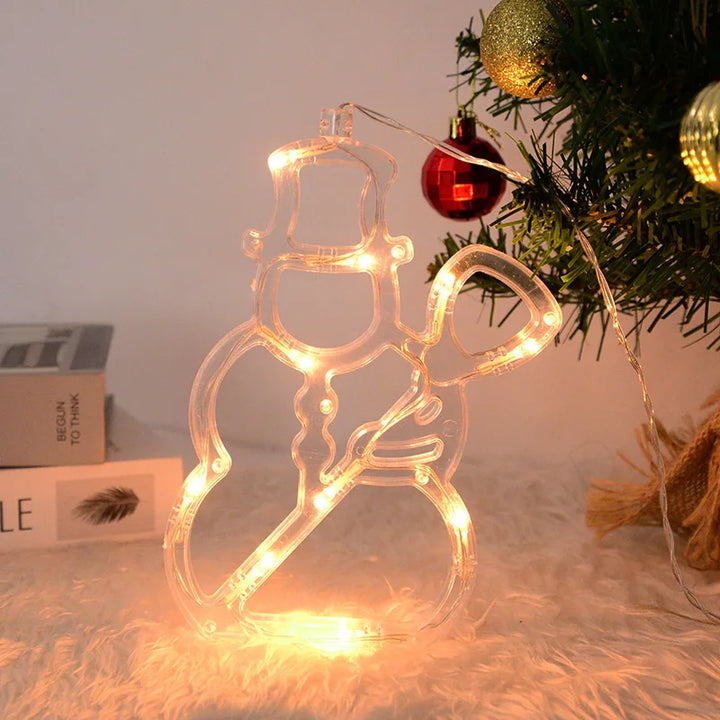 LED lights with snowman designs