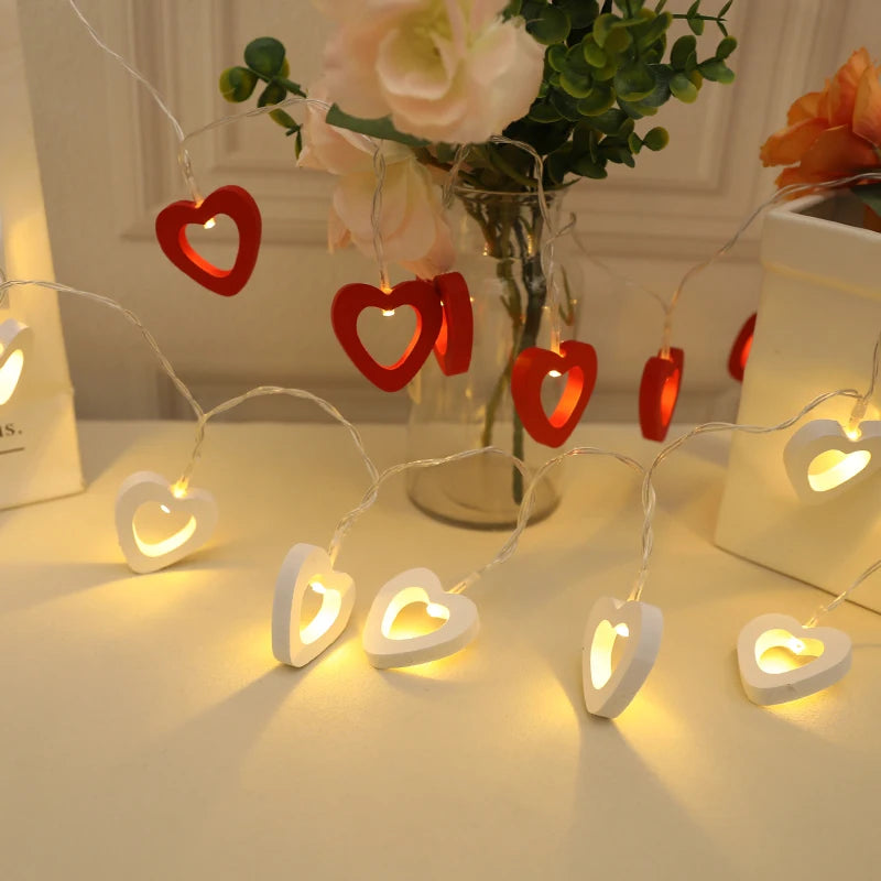 LED string lights for Valentine's