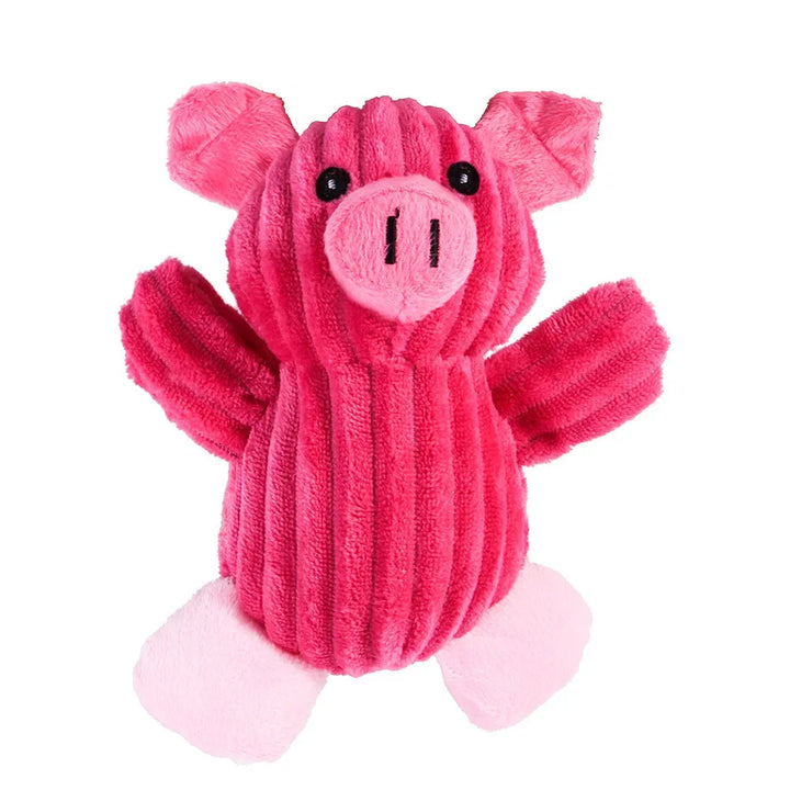 Large Pink Pig Squeaky Plush Toy