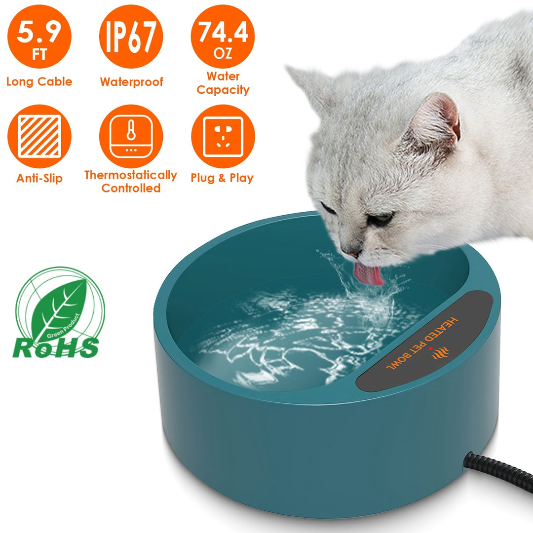 Large capacity heated water dish