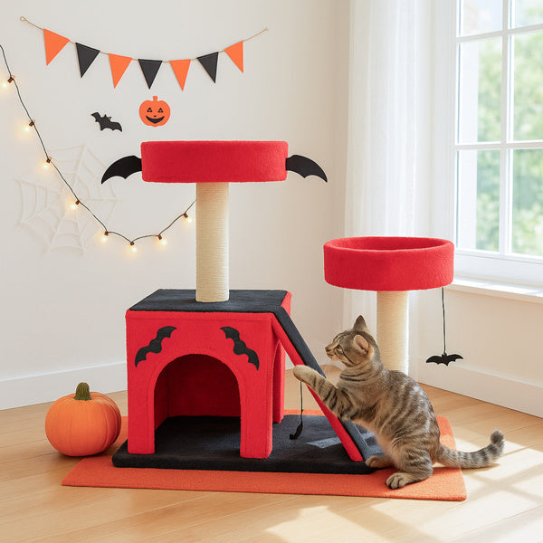 Large cat tower with condo and scratching posts