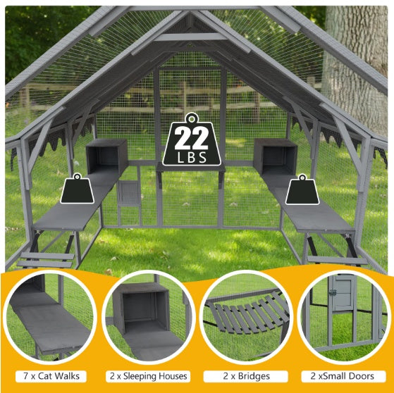 Large kitten playhouse for backyard